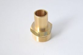 KWS Industrietechnik - spigot in brass, thread side flat sealing (1", 3/4")