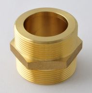 KWS Industrietechnik – Flat-sealing double nipples made of brass, screw connection, thread fitting (DN)