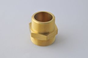 KWS Industrietechnik – Flat-/conical sealing double nipples made of brass, screw connection, thread fitting (DN)